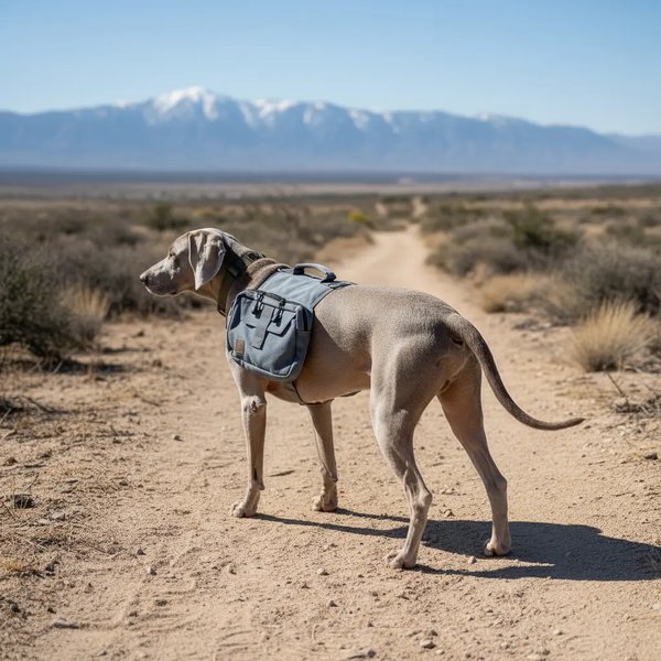Arnés con Alforja para Perros — Bolso Mochila Talla L Gris